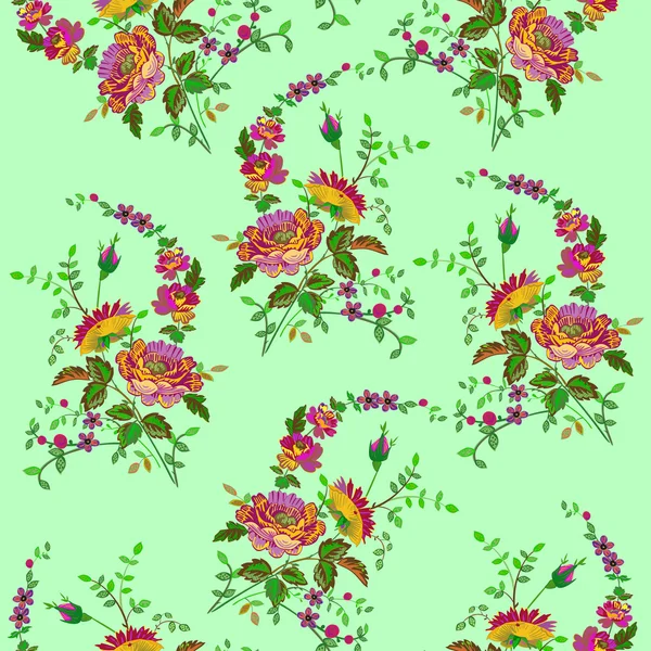 Bloemen - naadloze patroon — Stockvector