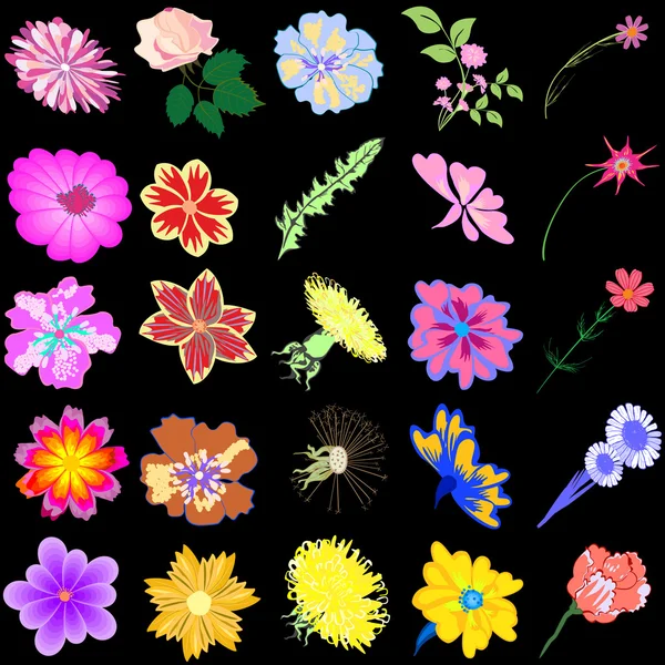 Sada kreativních květin — Stockový vektor