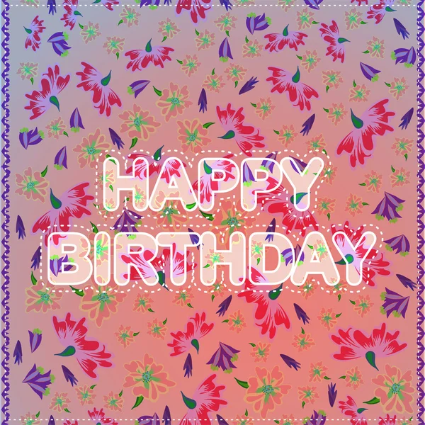 Tarjeta de cumpleaños feliz — Vector de stock