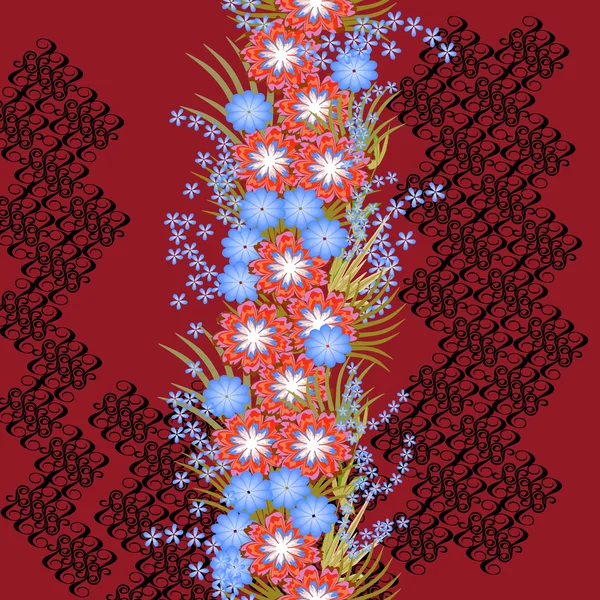 Blomma - sömlösa mönster, vektor illustration. — Stock vektor