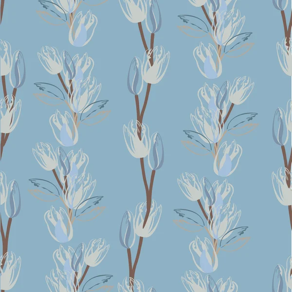 Vacker vår sömlösa mönster med tulpaner — Stock vektor