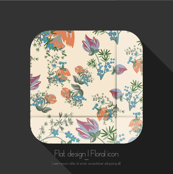 Icono floral — Vector de stock