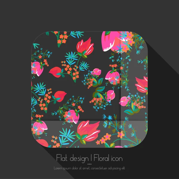 Icono floral — Vector de stock