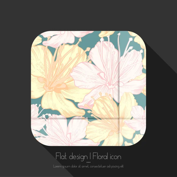 Icono floral — Vector de stock