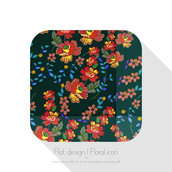 Icono floral — Vector de stock