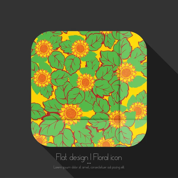 Icono floral — Vector de stock