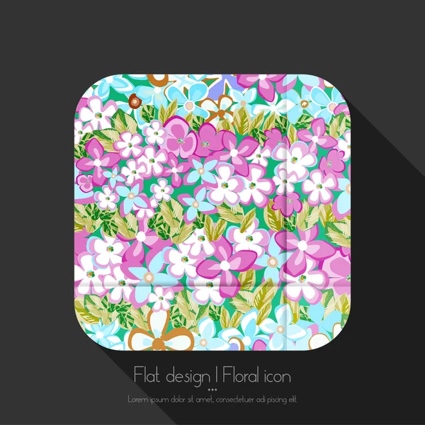 Icono floral — Vector de stock