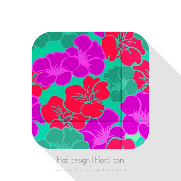 Icono floral — Vector de stock