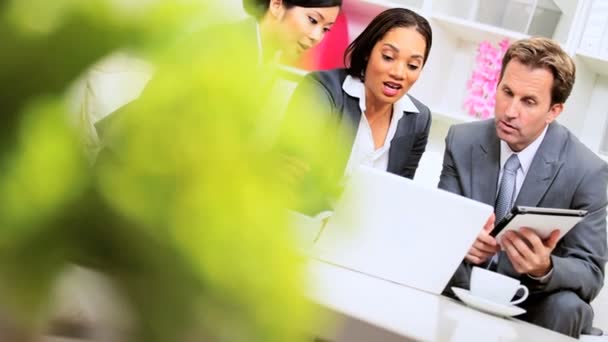 Female African American Team Leader Informal Meeting — Stock Video