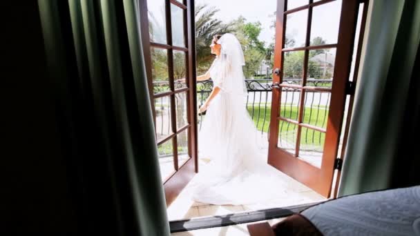 Traditional Bride Home Balcony — Stock Video