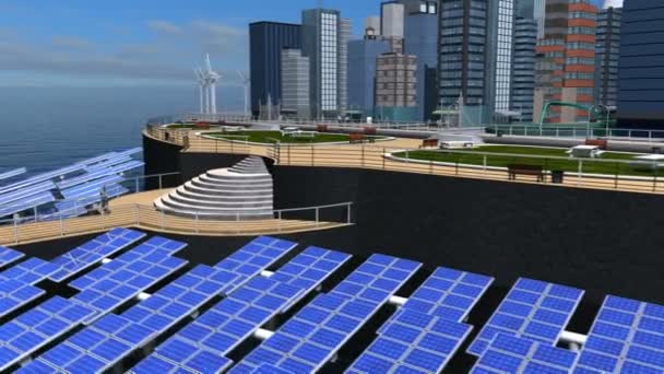 Digitális Cg koncepció jövőbeli Solar City — Stock videók