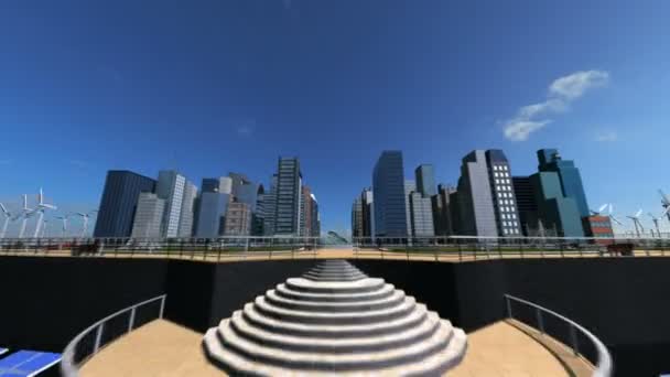 Concept numérique CG Future ville à énergie solaire — Video