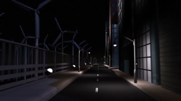 CG concept stad schone energie verlichting — Stockvideo