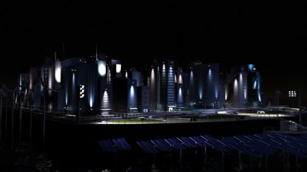 デジタル cg 概念未来太陽都市 — ストック動画