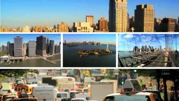 Montage City Scenes Paisajes Nueva York, Estados Unidos — Vídeo de stock