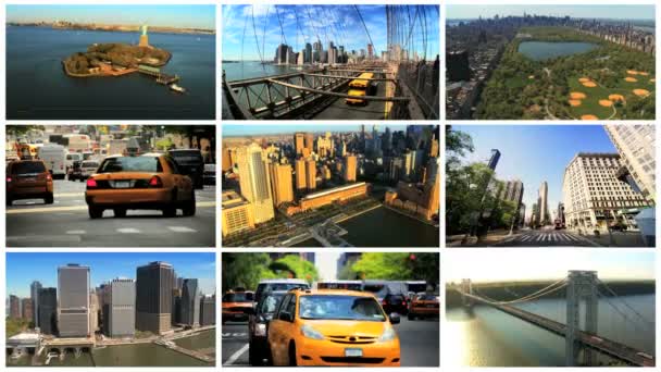 Montage City Aerial and Street Images, Nueva York, Estados Unidos — Vídeo de stock