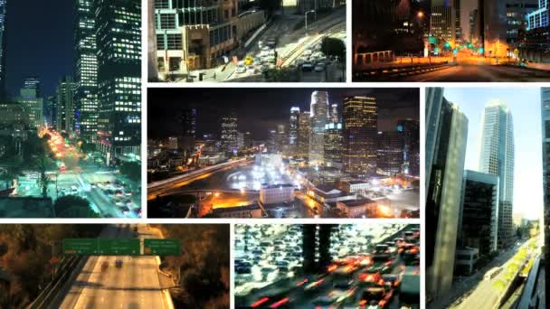 Múltiplas imagens de tráfego interno da cidade, EUA — Vídeo de Stock