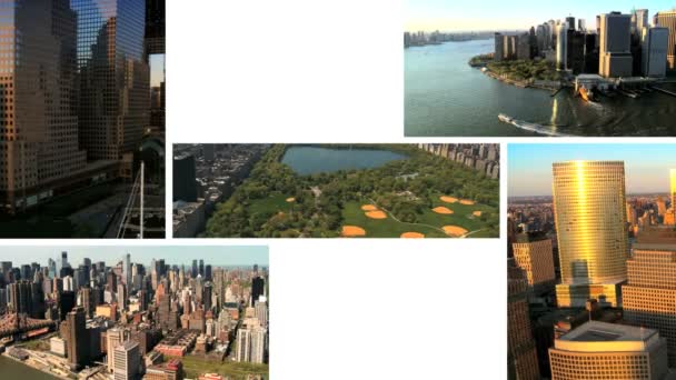 Montagem de imagens aéreas, Nova York, EUA — Vídeo de Stock