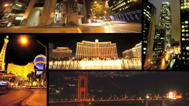 Montage Scenes West Coast Travel, USA, — Stock Video