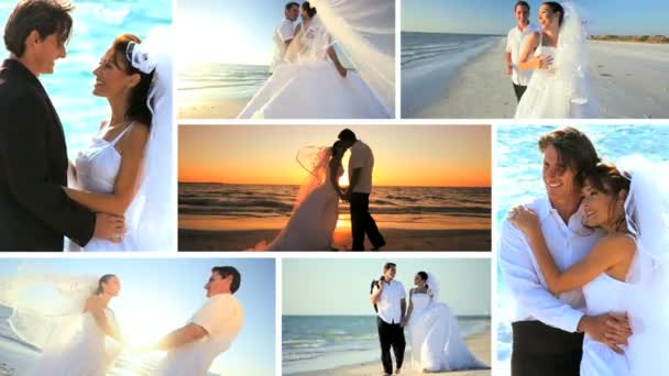 Montaje Sunset Beach Wedding — Vídeo de stock