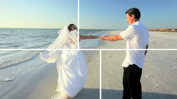 モンタージュの遠い島の結婚式のカップル — ストック動画