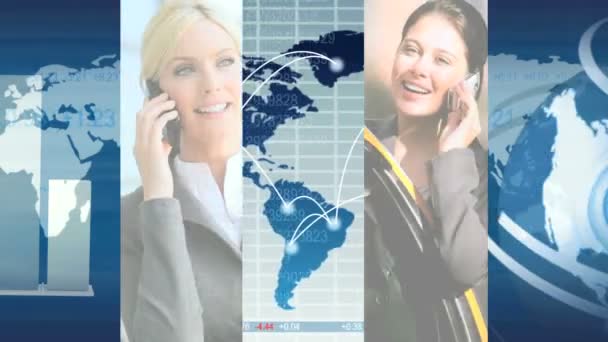 モンタージュのグローバル ビジネスの画像、ニューヨーク、米国 — ストック動画