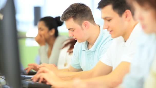 Portrait of Caucasian male focus on information online — Stock Video