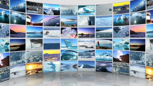 Montage 3D-Bilder aus den Polarregionen — Stockvideo