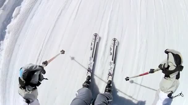 Cross-country skiën in de winter — Stockvideo