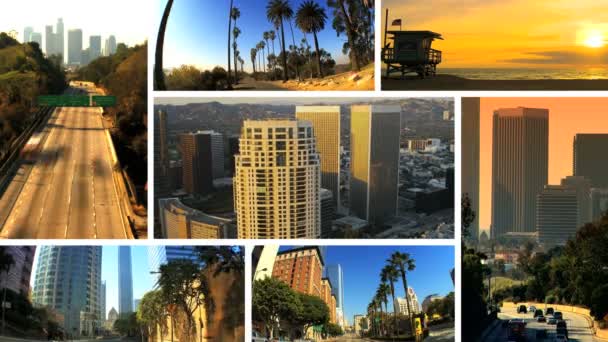 Montázs Los Angeles-i városi élet — Stock videók