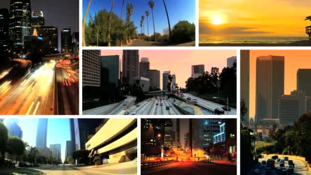 Μοντάζ εικόνων πόλης τρόπο ζωής Λος Άντζελες — Αρχείο Βίντεο