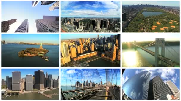 纽约、 曼哈顿、 美国的蒙太奇视图 — 图库视频影像