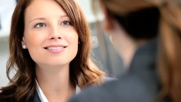 Bank verkställande möte kvinnliga business client — Stockvideo