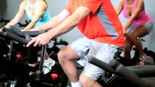 Gym Members Healthy Exercise — Stock Video