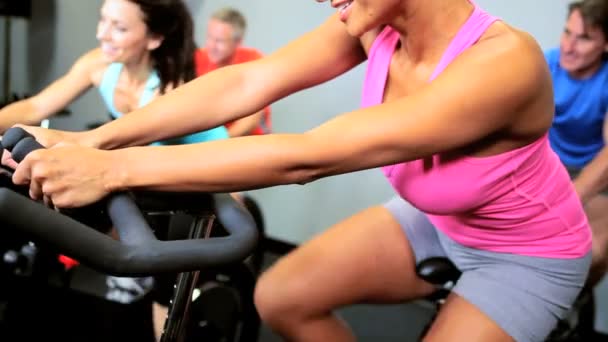 Keeping Fit on Modern Exercise Bike — Stok video