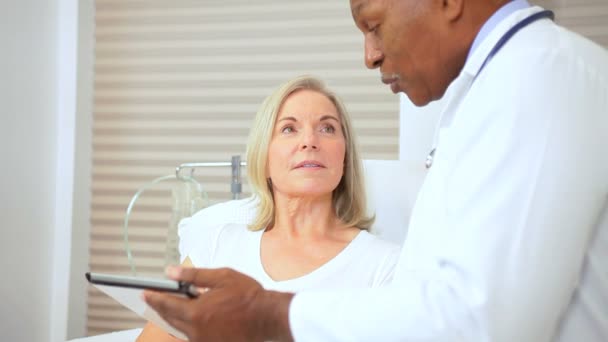 Patient Care Being Recorded Wireless Tablet — Stock Video