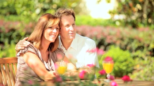 Young Couple Enjoying Garden in Summer — Stock Video