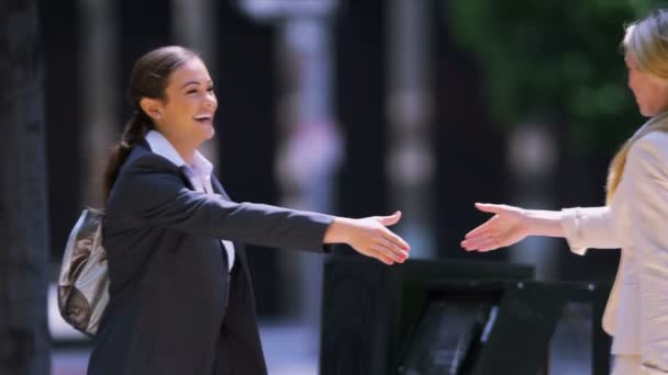 女性のビジネスで握手 — ストック動画