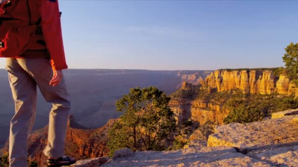 Solitário feminino visualização por do sol — Vídeo de Stock