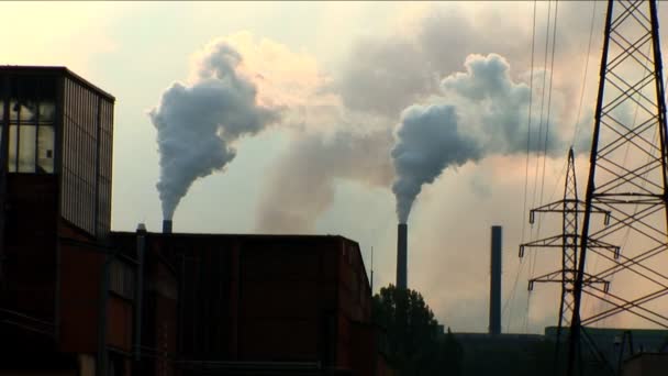 Industrial pollution with heavy steel industry — Stock Video