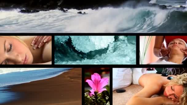 Verzameling van gezondheid & schoonheid Wellness beelden — Stockvideo