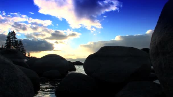 Scenes of winter & snow from the shores of Lake Tahoe — Stock Video