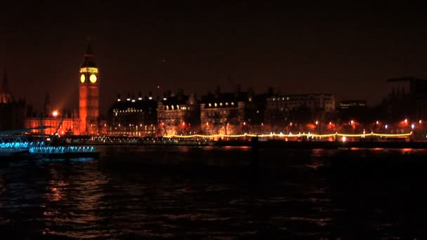 Skyline de Londres por la noche — Vídeos de Stock