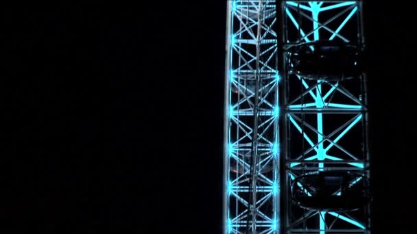 London Eye, Egyesült Királyság a közeli éjjel — Stock videók