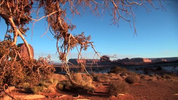 Beweging track over onthullend monument valley — Stockvideo