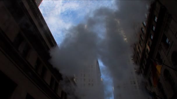 纽约金融区的大街上的蒸汽 — 图库视频影像