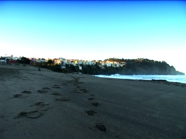 São Francisco visto da praia junto ao oceano — Vídeo de Stock
