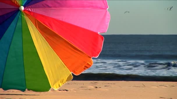 Kleurrijke strand vakantiebestemmingen. — Stockvideo