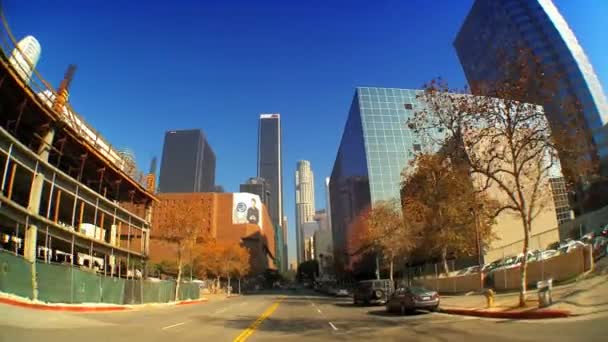 Point-of-view, a hal-szem vezetés a downtown La — Stock videók