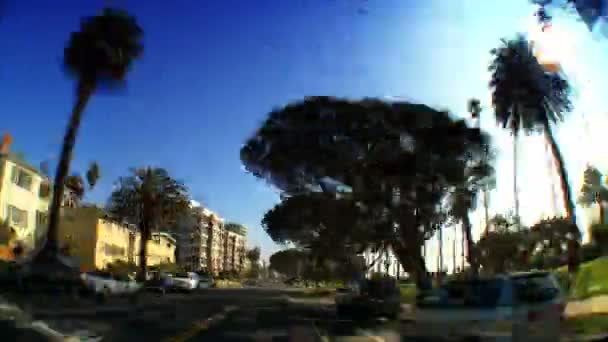 Punto de vista con el ojo de pez conduciendo a lo largo de la costa del Pacífico — Vídeos de Stock